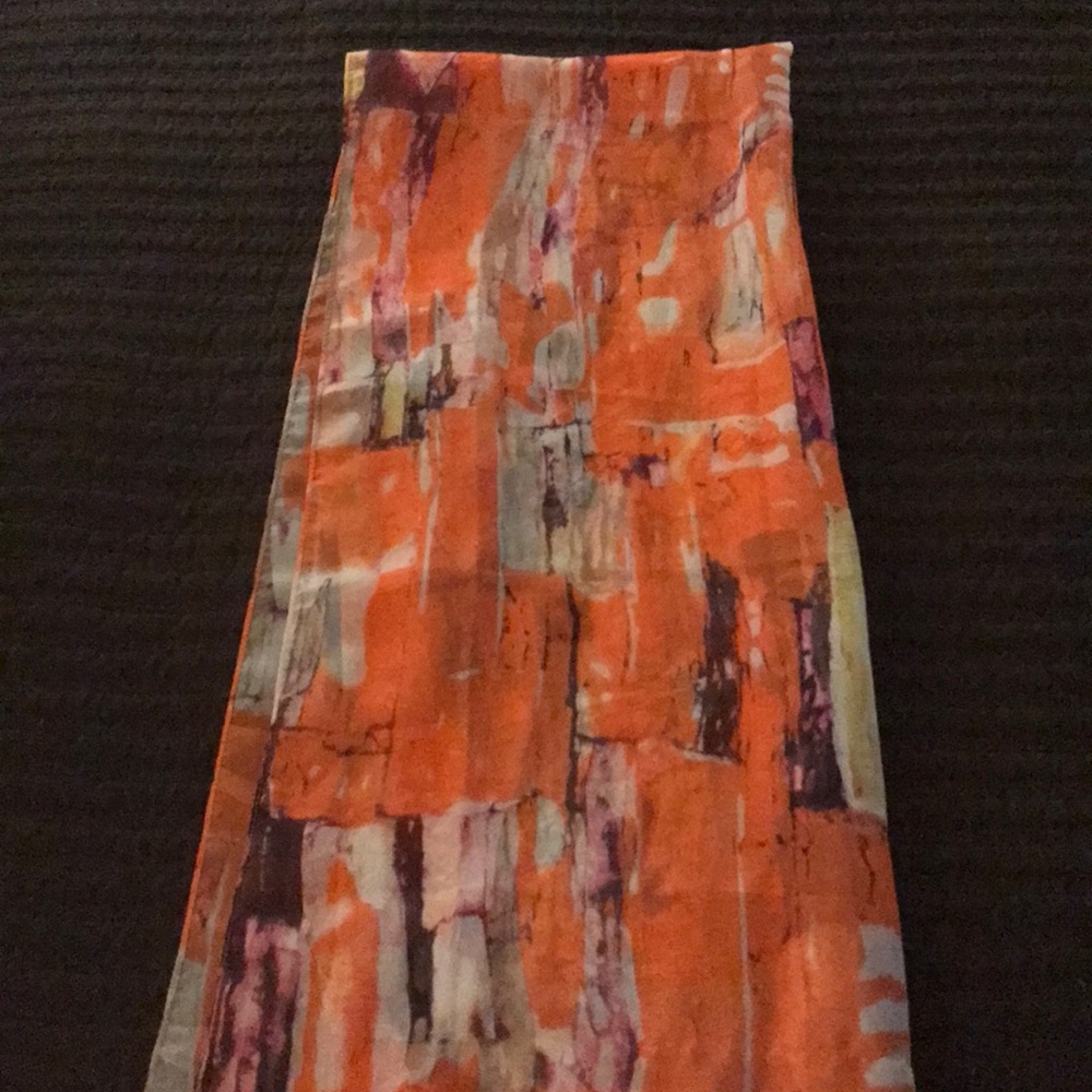 Lovely orange scarf with purple accents
